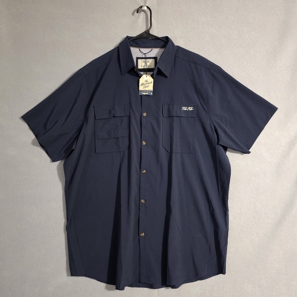 Yee Yee Other - NWT Yee Yee Mens Navy The Maverick Button Up S/S Shirt Vented Size XXL